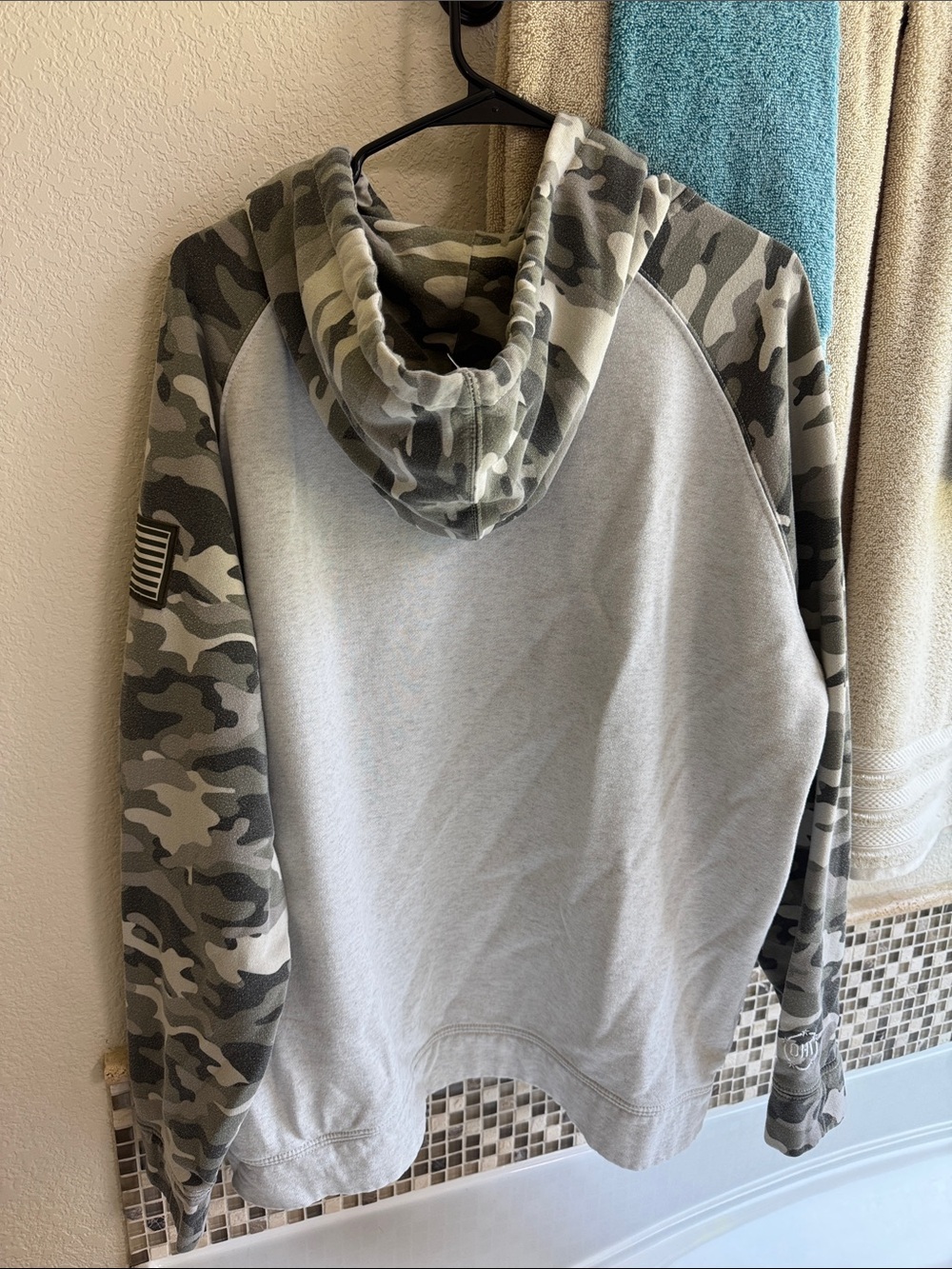 LSU Hoodie Sweatshirt with Camo Sleeves - Men's Casual Pullover - Picture 2 of 6